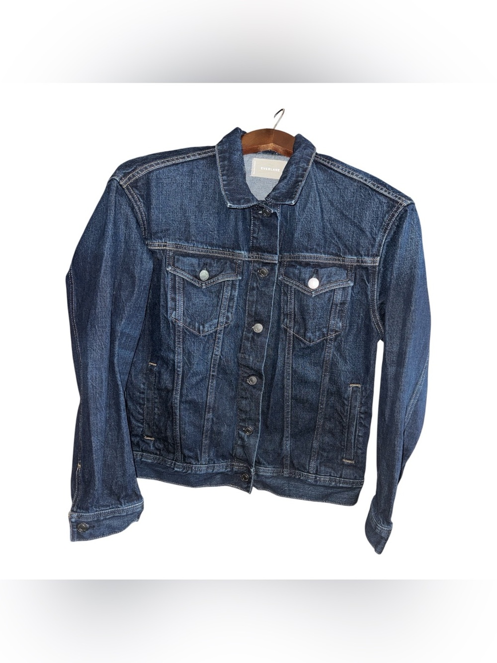 Everlane Dark Blue Classic Denim Jacket - Women's Size Small Casual Jean Jackets